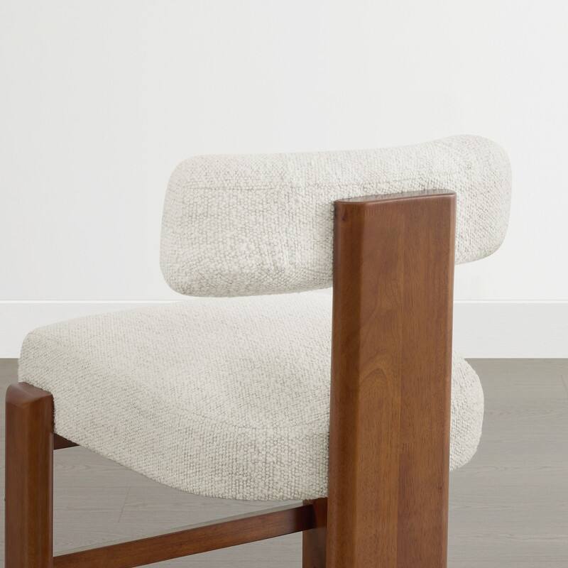 Spruce & Spring Arya Upholstered Boucle Dining Chair with Solid Wood Frame