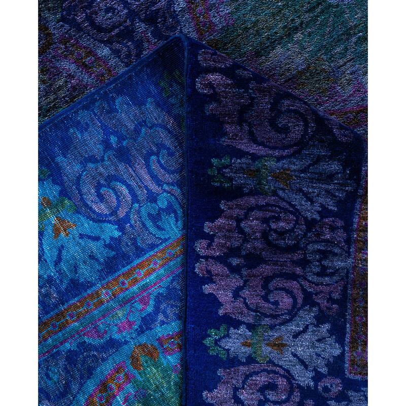 Overdyed One-of-a-Kind Hand-Knotted Area Rug - Navy - 8' 2" x 9' 10"