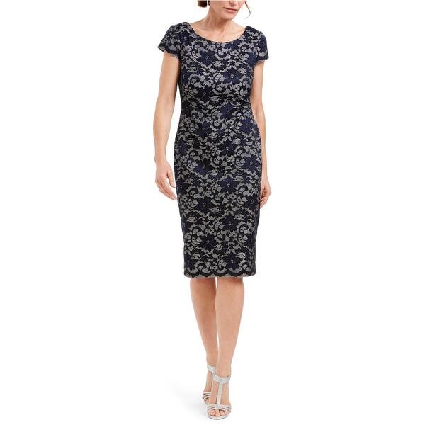 connected apparel blue dress Dress Work By Connected Apparel In Blue & White, Size: L