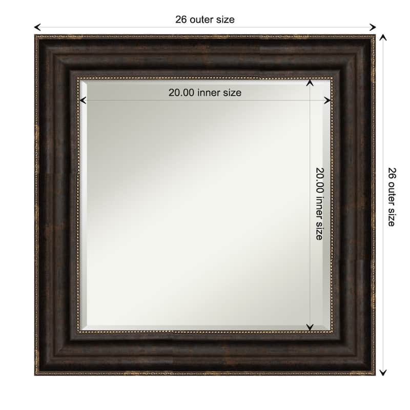 Beveled Bathroom Wall Mirror - Stately Bronze Frame - Stately Bronze