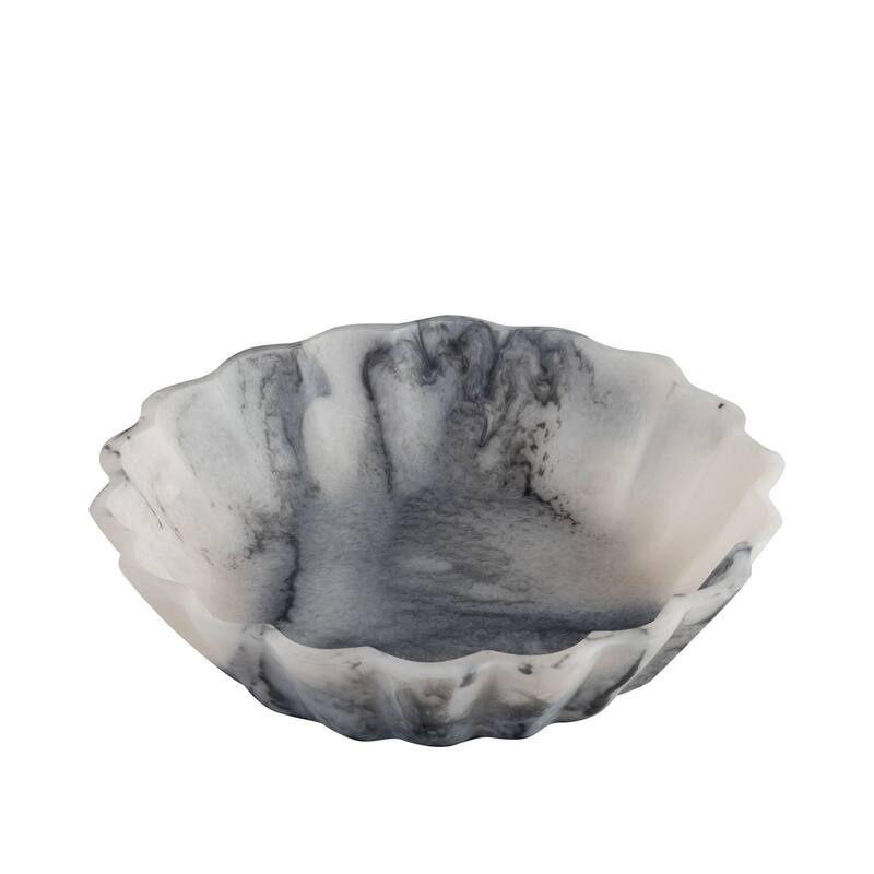 Grey Resin Flower Bowl Set of 2