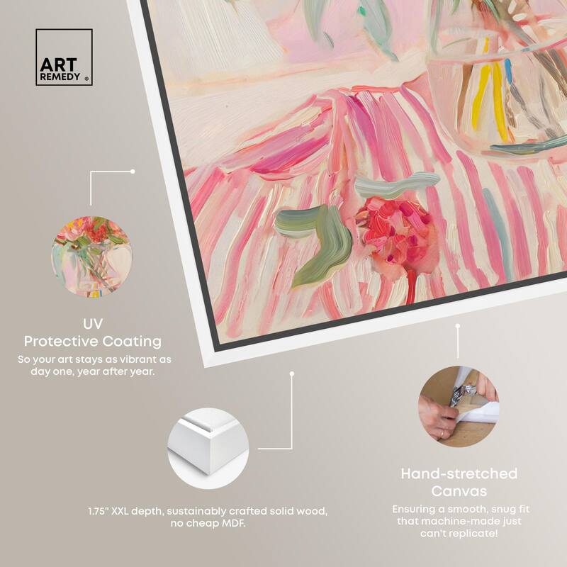Candy Stripe Bloom Canvas by Art Remedy