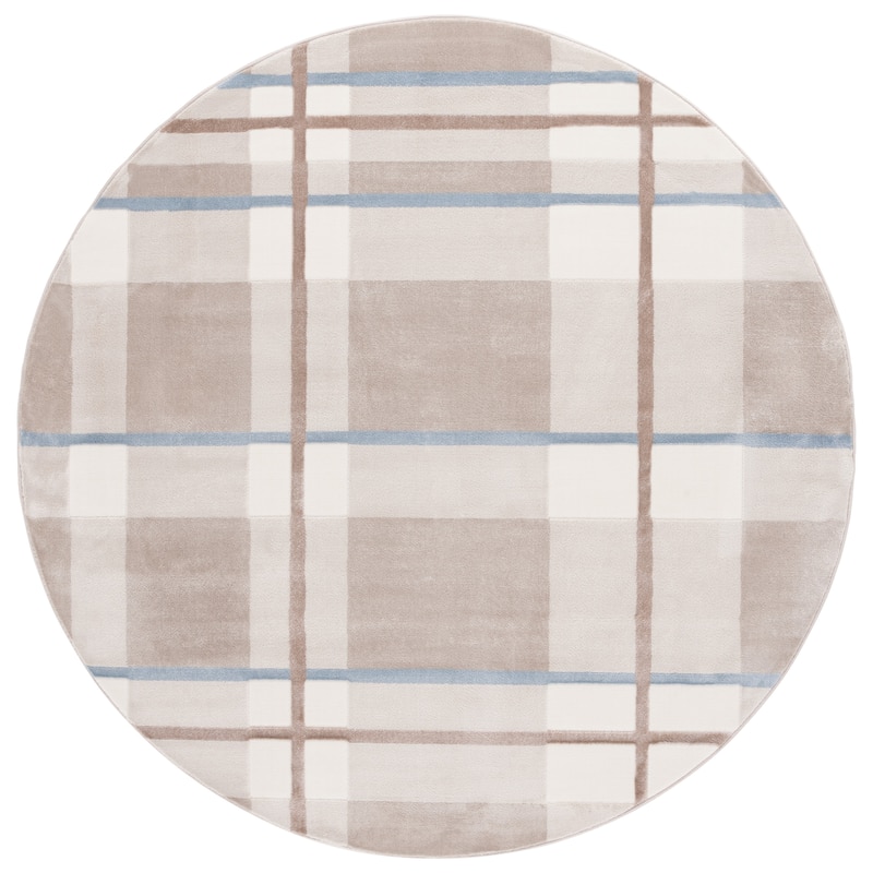 SAFAVIEH Groove Batsheva Modern & Contemporary Rug - 6'7" x  6'7" - Beige/Light Blue - Round