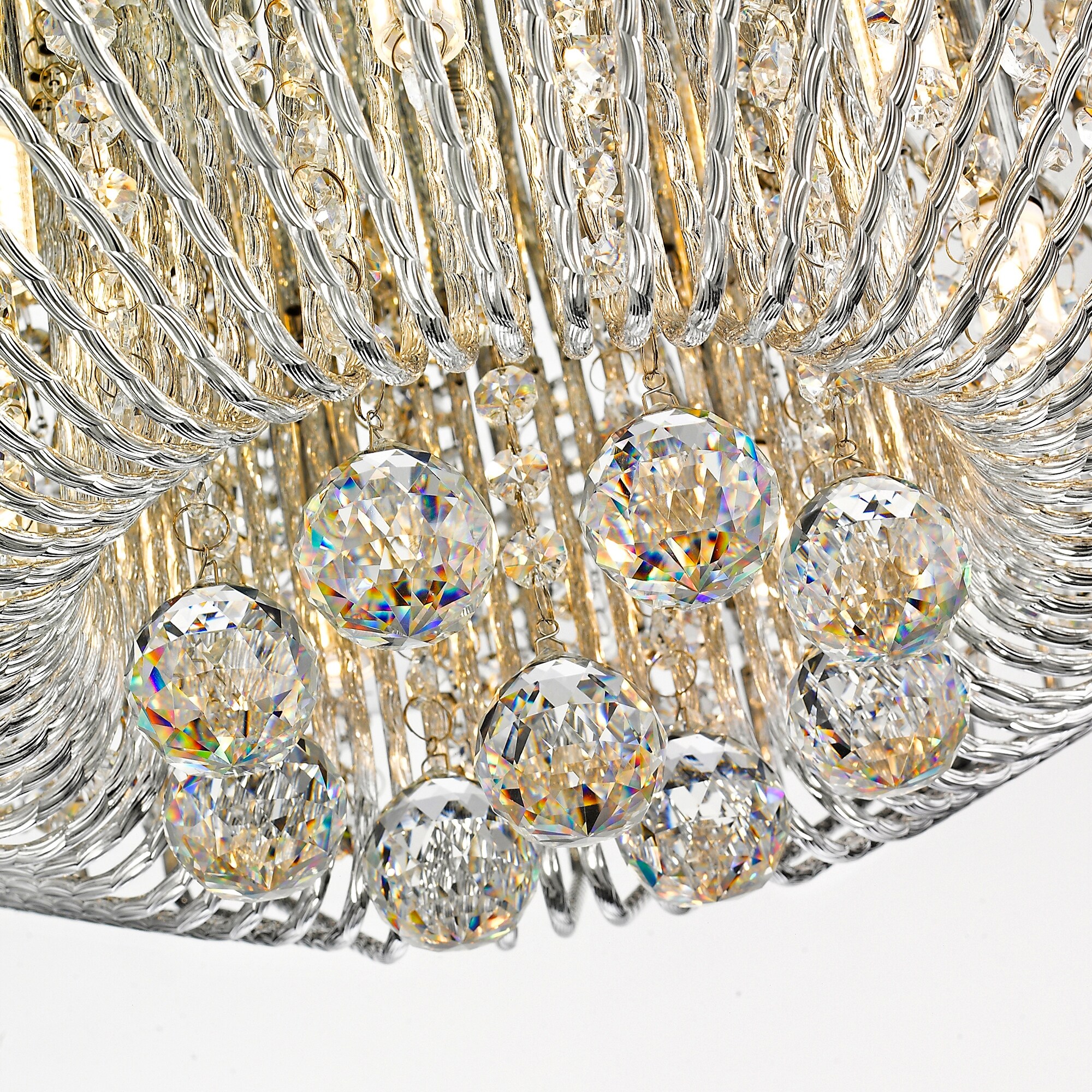 OVE Decors Mio III 7 Light LED Flush Mount Chrome Finish with Decorative Crystals 8.31 H in. Bed Bath Beyond 30925599