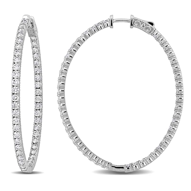 Miadora 14k Gold Inside Outside Hoop Diamond Earrings 1 3/4 or 2 1/4ct TDW (G-H SI) - 2.25 Carats