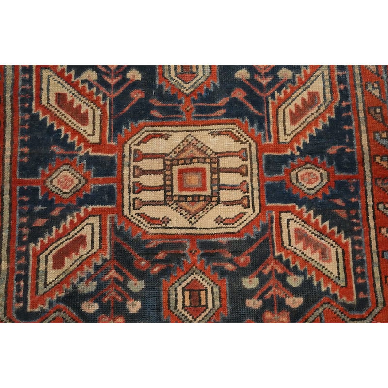 Hand Knotted Oriental 100% Wool Carpet Traditional Medallion Oranges & Rust Hamedan Area Rug - 6' 8'' X 4' 0''