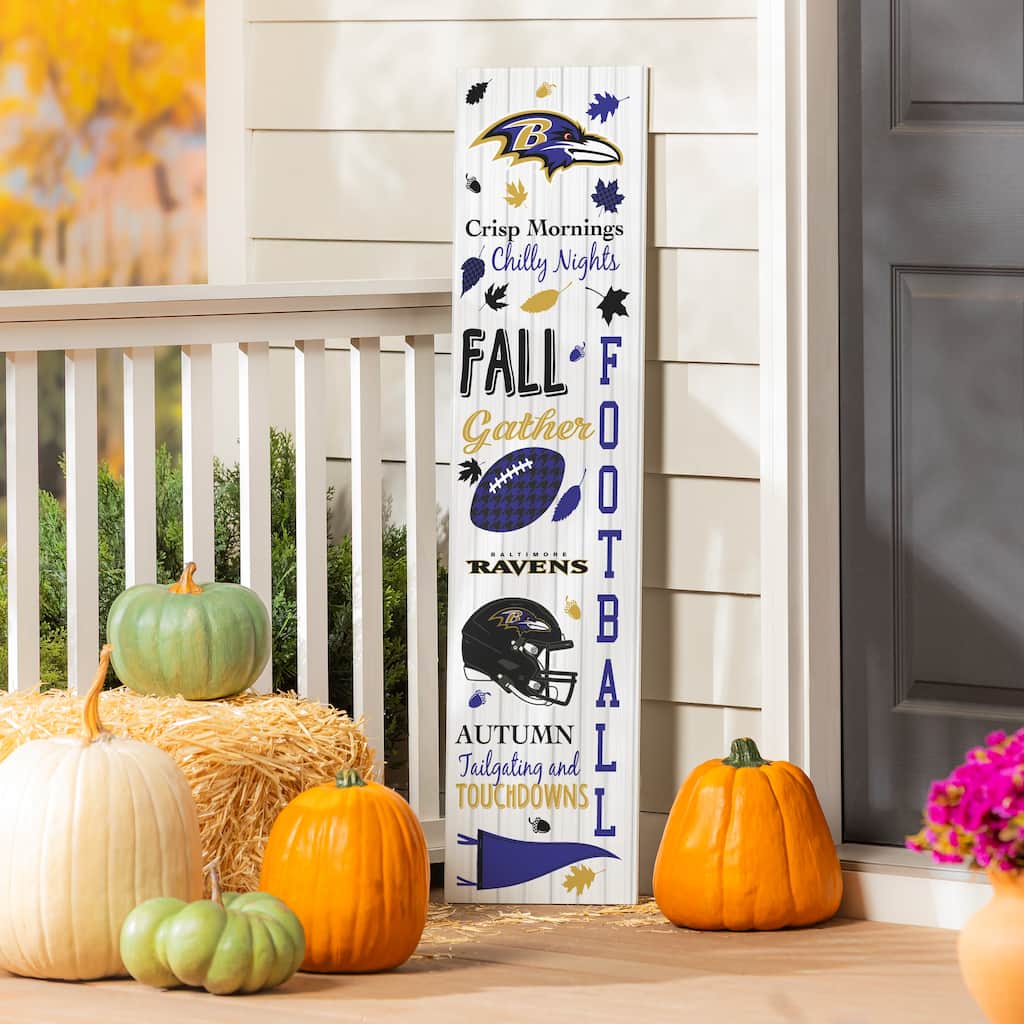 47" Double Sided Seasonal Porch Leaner, Baltimore Ravens - 47" x 11.25"