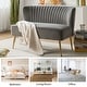 preview thumbnail 34 of 114, HULALA HOME Monica Modern Velvet Curved Tufted Back Loveseat with Metal Tapered Legs