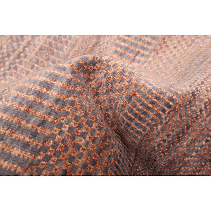 ECARPETGALLERY Hand-knotted Finest Silk Shadow Copper Silk, Wool Rug - 2'7 x 12'2