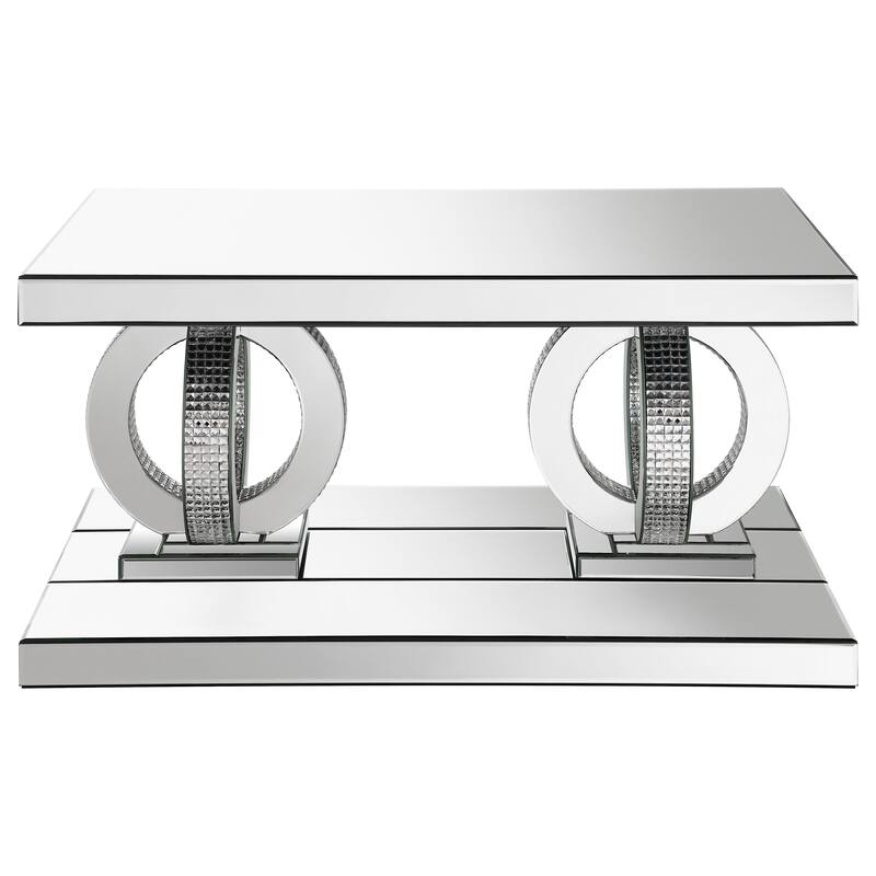 Breena Mirrored Coffee And End Table Set Silver