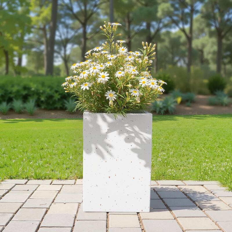 MGO Handmade Rectangle Planter Box, 20" Height - White