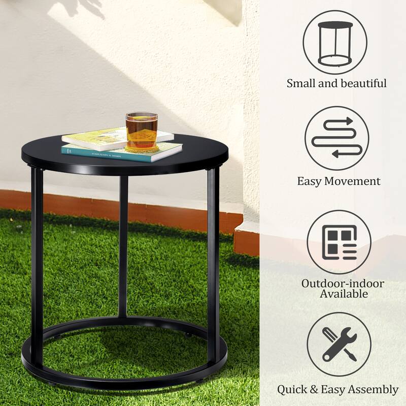 VredHom Patio Outdoor Metal Side Table