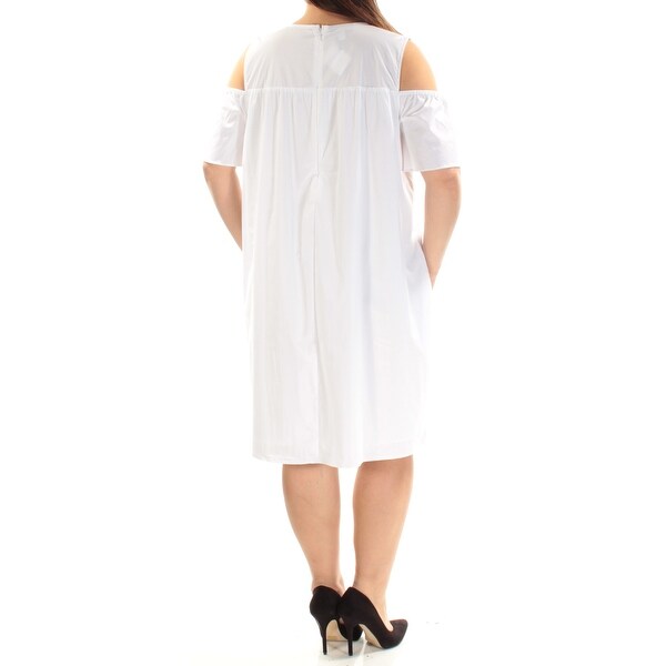 womens white cold shoulder dress