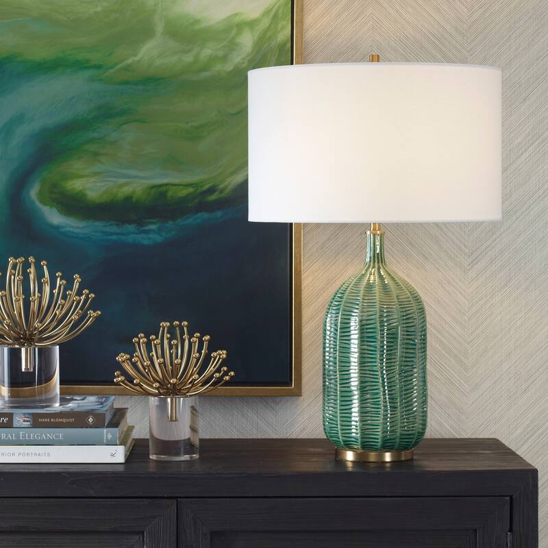 Uttermost Bixby Green Table Lamp - 24.5" H X 16" W X 16" D