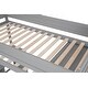 preview thumbnail 13 of 13, Classic Twin Loft Bed Solid Wood Structure Slats Loft Bed with All-in-One Desk Drawers ,Guardrail, Sliding Doors Cabinet - Grey