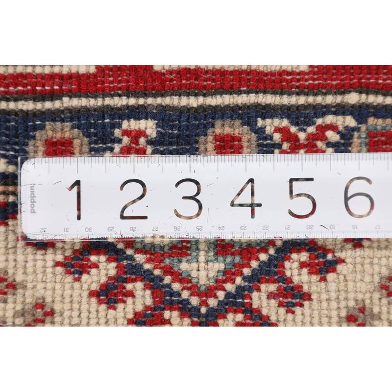 Red Kazak Foyer Rug Hand-Knotted Traditional Wool Carpet - 3'1" x 3'9"