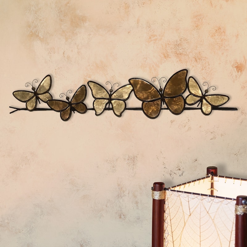 Butterflies On A Wire Wall Decor Brown (m2020 br)