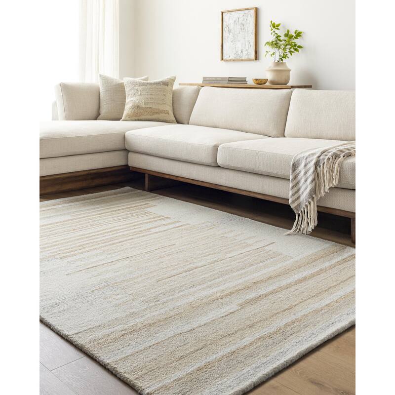Salena Traditional Solid Area Rug - Cream/Beige - 8' x 10'