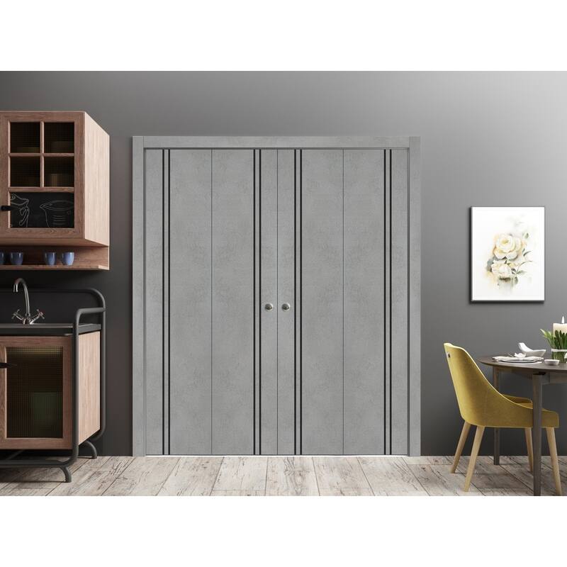 Bi-fold Doors 56 x 80 Planum 0016 Concrete with Sturdy Tracks