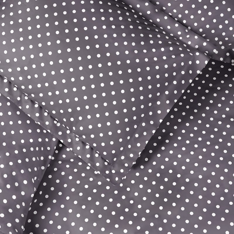 Superior Thread Count 600TC Polka Dot Cotton Blend Duvet Cover Set