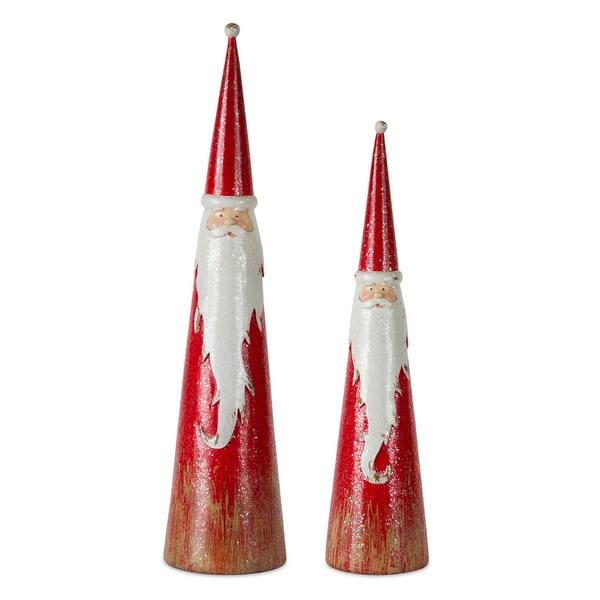 slide 1 of 1, Santa (Set of 2) 13.25"H, 16"H Resin - 13.25"H, 16"H