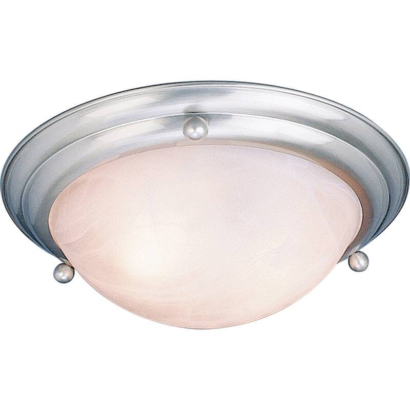 Volume Lighting Lunar 2 Light 16" Wide Flush Mount Bowl Ceiling - Brushed Nickel