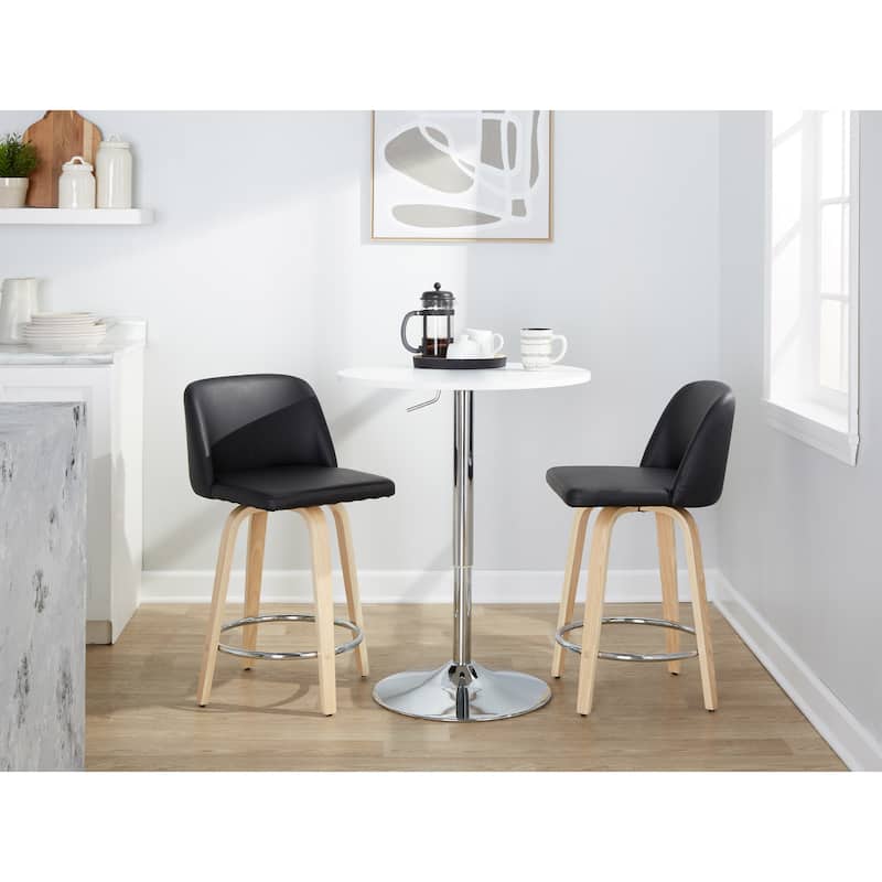 Carson Carrington Vallberga 24" Counter Stool with Natural Wood Base (Set of 2)