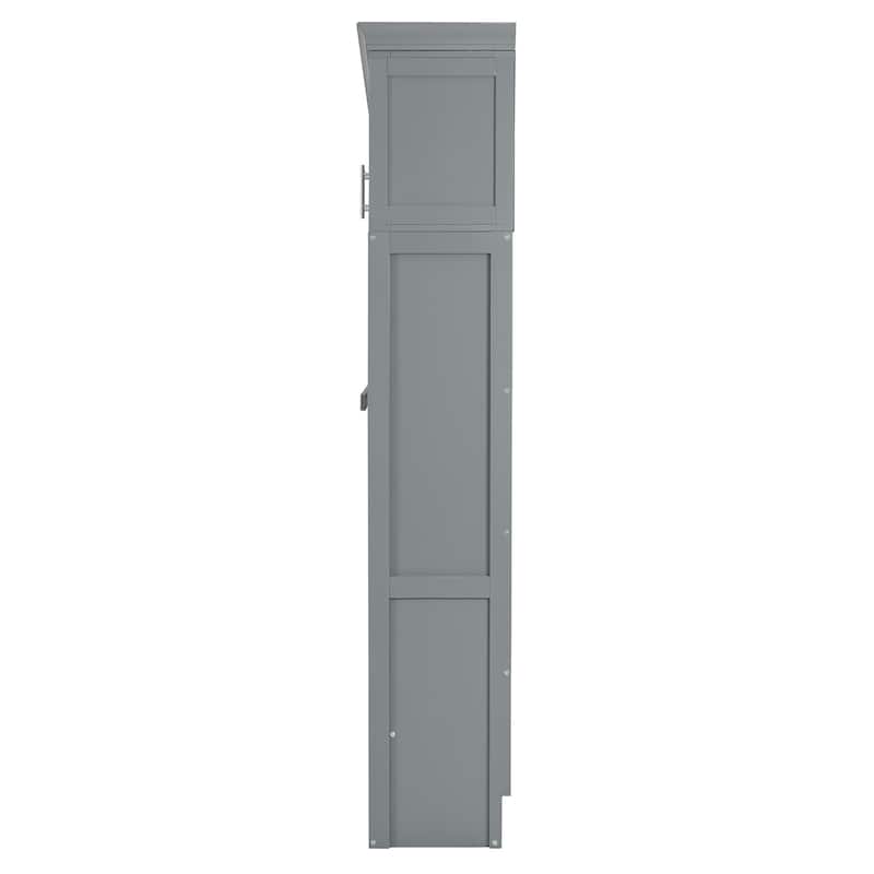 Queen Murphy Bed Cabinet with Dual-Piston Mechanism, No Box Spring