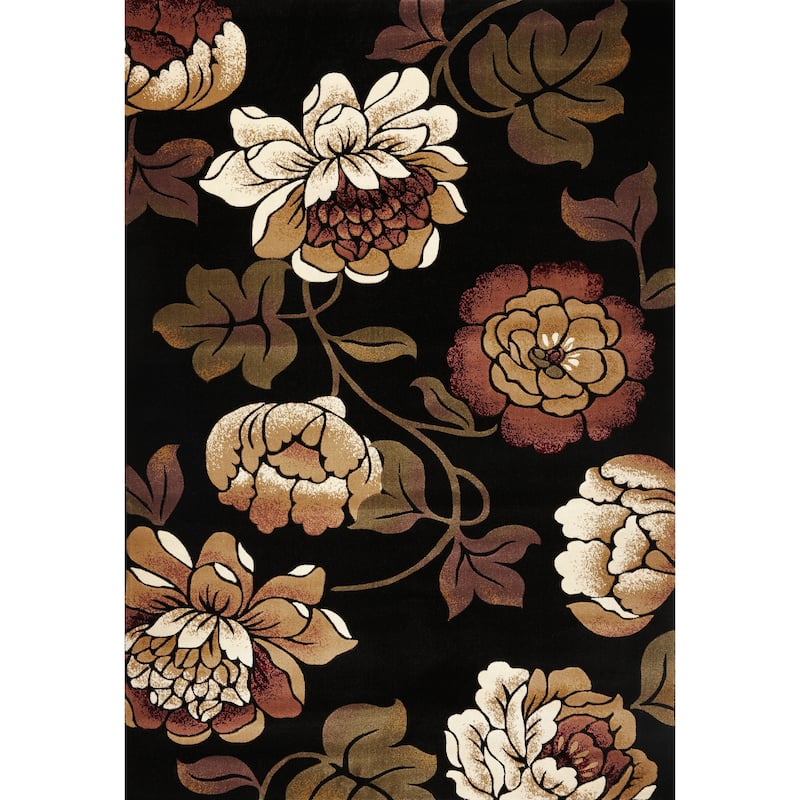 Copper Grove Korneuberg Black Floral Area Rug