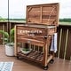 preview thumbnail 5 of 10, Backyard Discovery 100-Qt Acacia Wood Patio Bar Cart Beverage Cooler - 3'1" x 1'7"