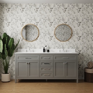 Plywood Freestanding Bathroom Vanity Set with Undermount Ceramic Sink