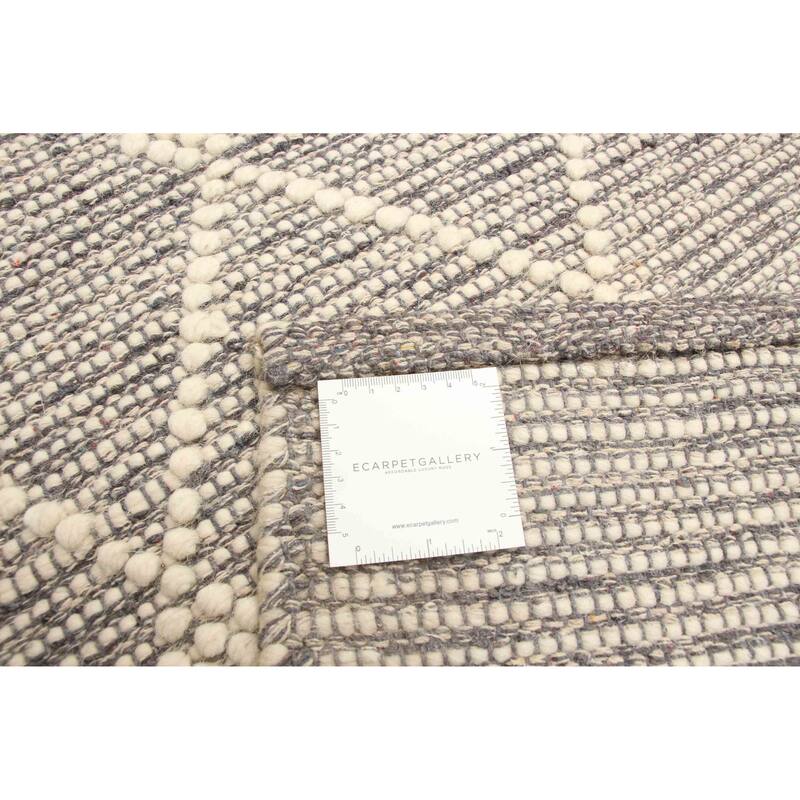 ECARPETGALLERY Braid weave Sienna Grey Wool Rug - 5'0 x 8'5