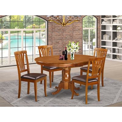 Kitchen Dinette Set - Table and Chairs - Saddle Brown Espresso Finish - Rubberwood Dining Room Furniture