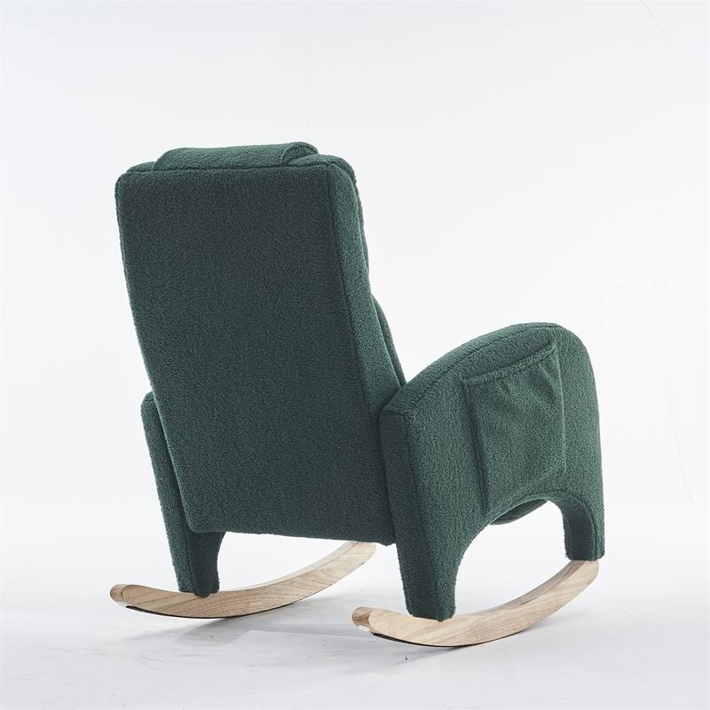 Ergonomic Fabric Nursery Rocking Chair With Adjustable Footrest