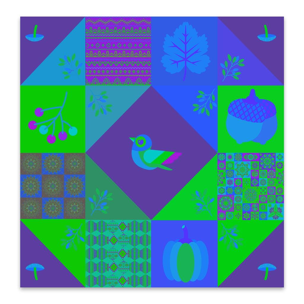 Nature Pattern Collage Patchwork Metal Wall Art Print