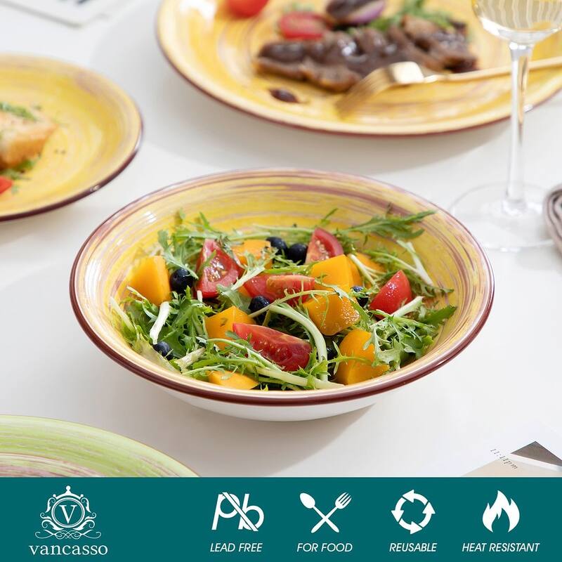 vancasso Albero Stoneware Hand-painted Multicolour Dinnerware Set