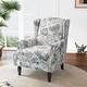 preview thumbnail 31 of 80, Mid-Century Modern Linen/ Vegan Leather Wing Back Accent Chair