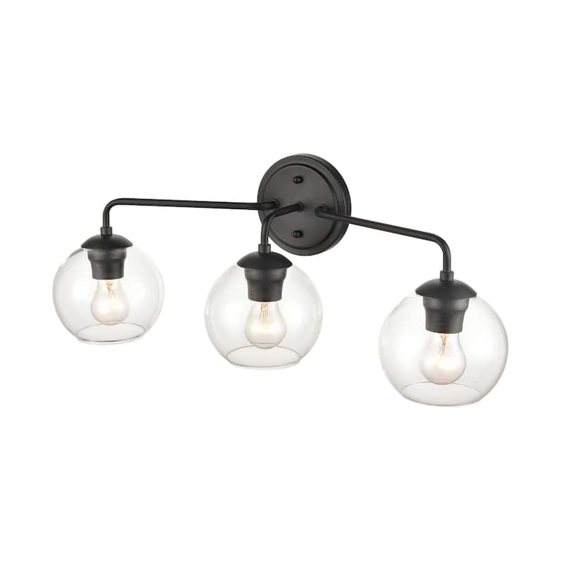 Millennium Lighting 3 Light Modern Gold Bathroom Vanity Fixture with Clear Glass Shades