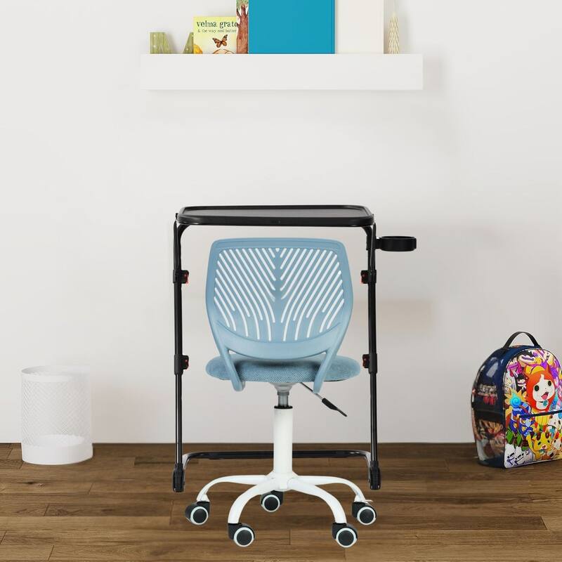 Adjustable Height Kids Writing Desk Durable, Ergonomic Study Table for Children Safe, Easy Clean & Space Saving, Black