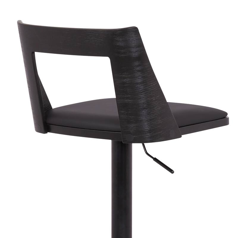 Milan Black or Gray Upholstered Adjustable Height Bar Stool