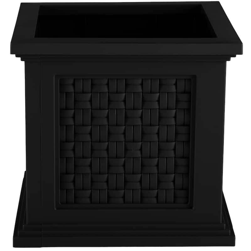 Pure Garden 14.65-in Faux Rattan Style Outdoor Planter Box