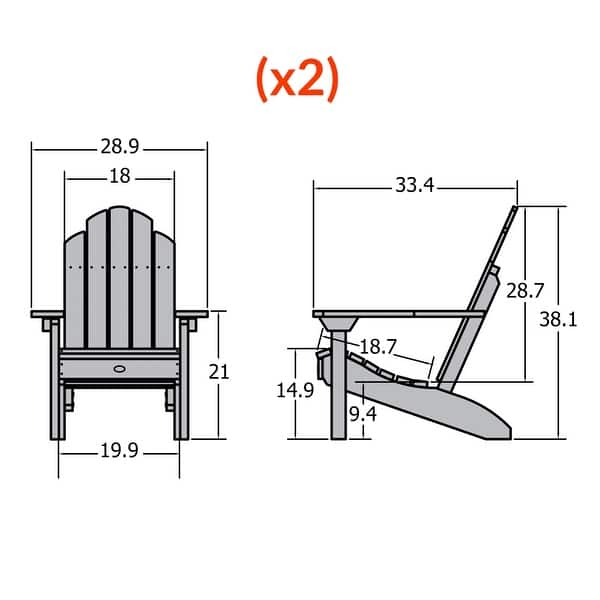 Set of 2 Highwood Classic Westport Adirondack Chairs