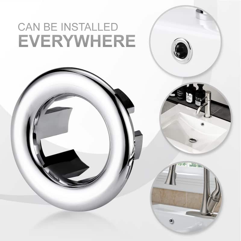 WOWOW 1.2 in. Sink Basin Trim Overflow Cover (2-Pack)