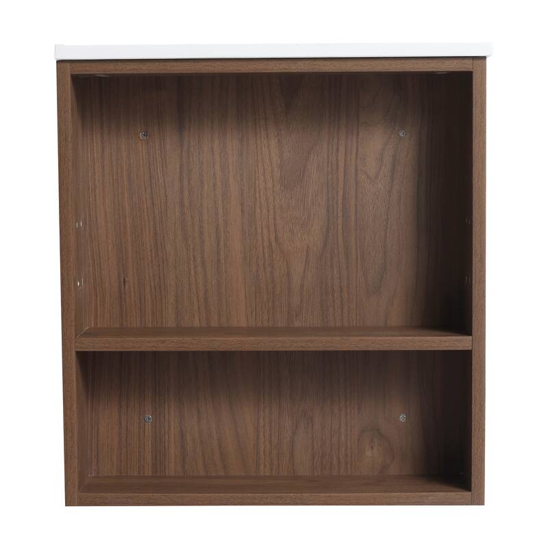 29.7-Inch Double Drawer Bathroom Vanity with Adjustable Side Shelf, Gel Basin, Soft-Close Drawers - 29.7in L Plywood