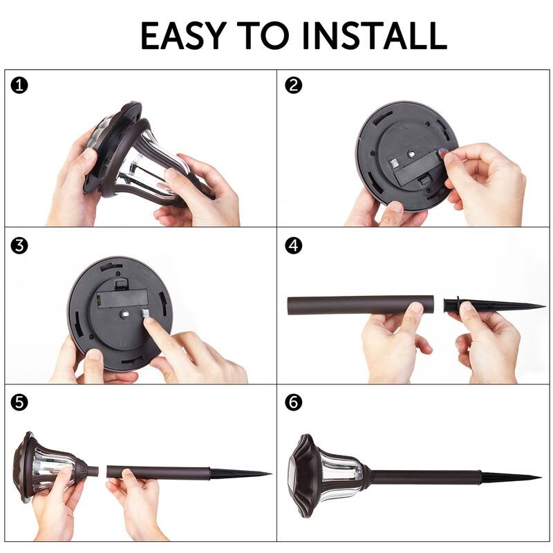 Solar Waterproof Cold White Pathway Lights 8 Pack - 8 Pack