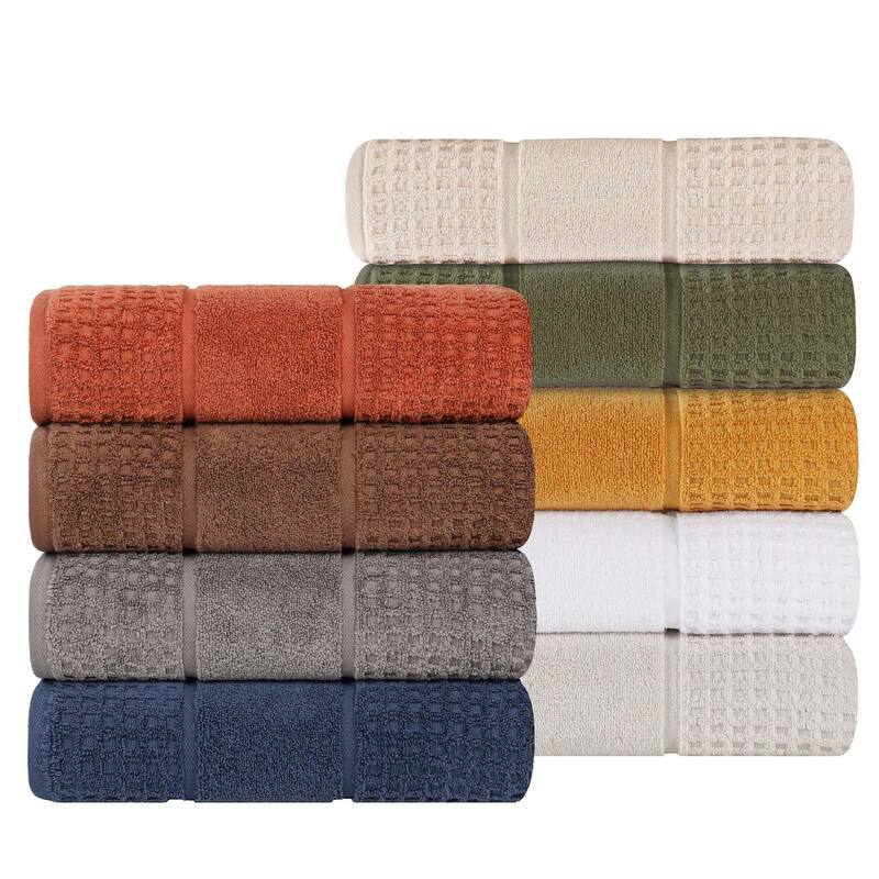 Superior Napa Zero Twist Cotton Soft Waffle Bath Towel Set of 3