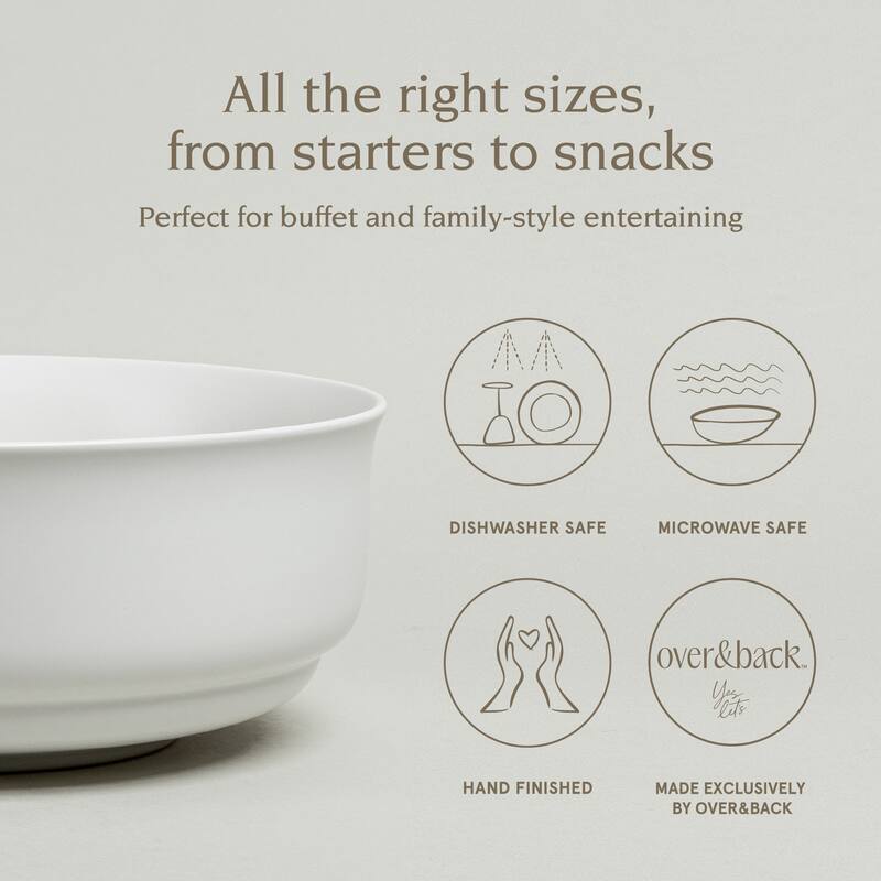 over&back Rimmed Semi-Matte Stoneware Serving Bowl