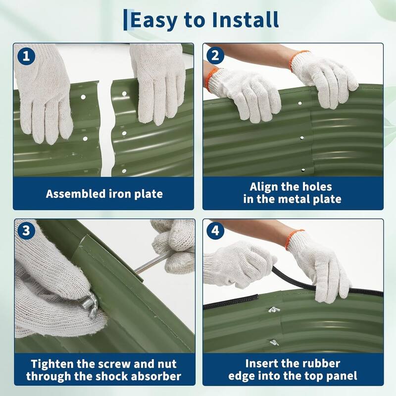 6X3x1Ft Galvanized Raised Garden Bed, Planter Box Kit for Vegetables, Flowers, Herbs & Fruits