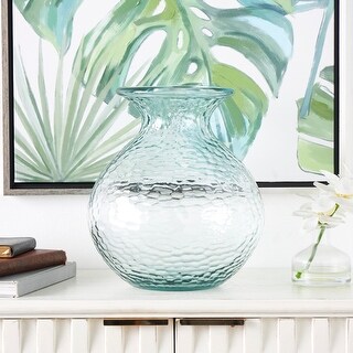 Image showcasing Clear Recycled Glass Handmade Textured Decorative Vase - Bed Bath ...
