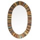 Old Oval Reclaimed Wood Mirror Frame - Black/Chestnut - Bed Bath ...